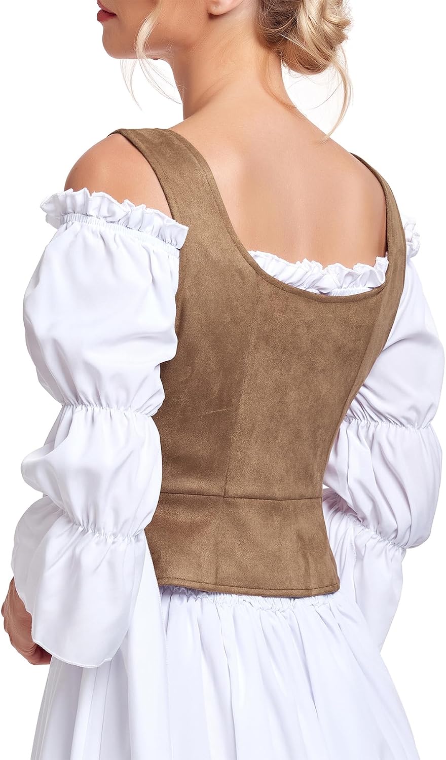Zando Women Renaissance Pirate Corset Vest Lace Up Medieval Halloween Top