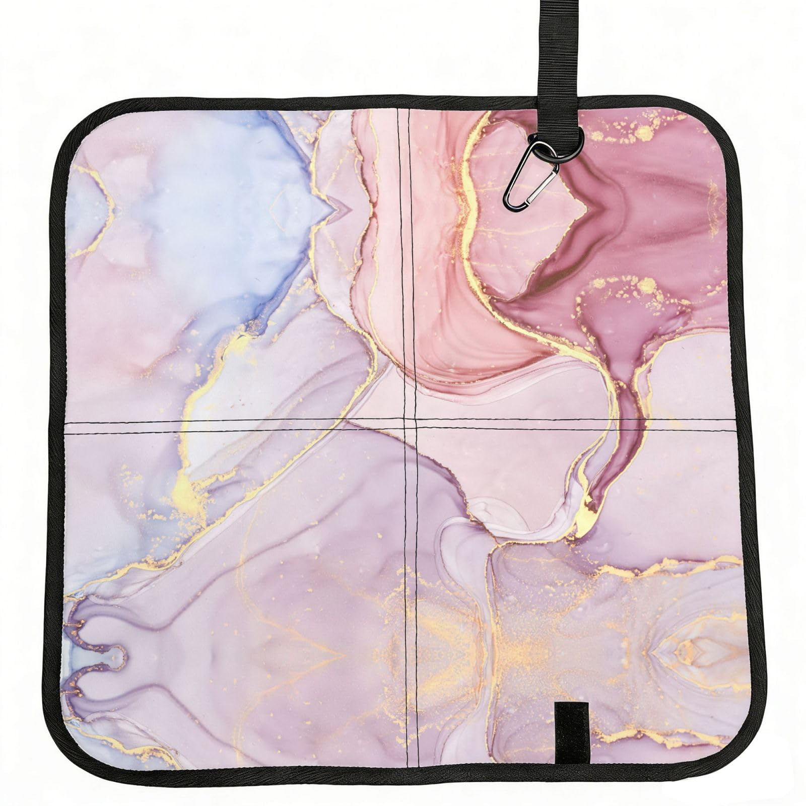 VCzsdff Purple And Gold Marble Print Portable Seat Cushion Folding Bleacher Pad Compact Picnic Sitting Mat Polyester 40cm