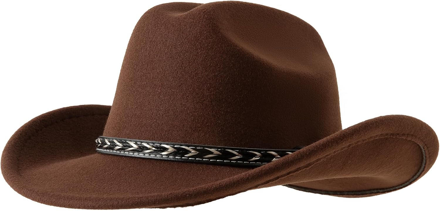 Jastore Kids Cowboy Hat for Girls Boys Western Cowgirl Hat with Buckle Belt Cattleman Style Cowboy Hat - Image 2