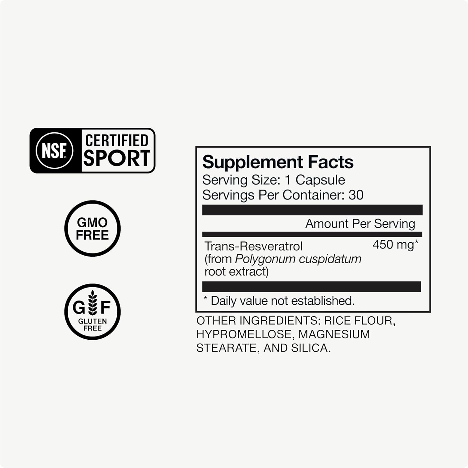 Momentous Resveratrol Supplement 450 mg - Trans-Resveratrol for Healthy Aging, Brain, & Heart Support - NSF Certified for Sport - GMO- & Gluten-Free - 30 Servings - Image 4