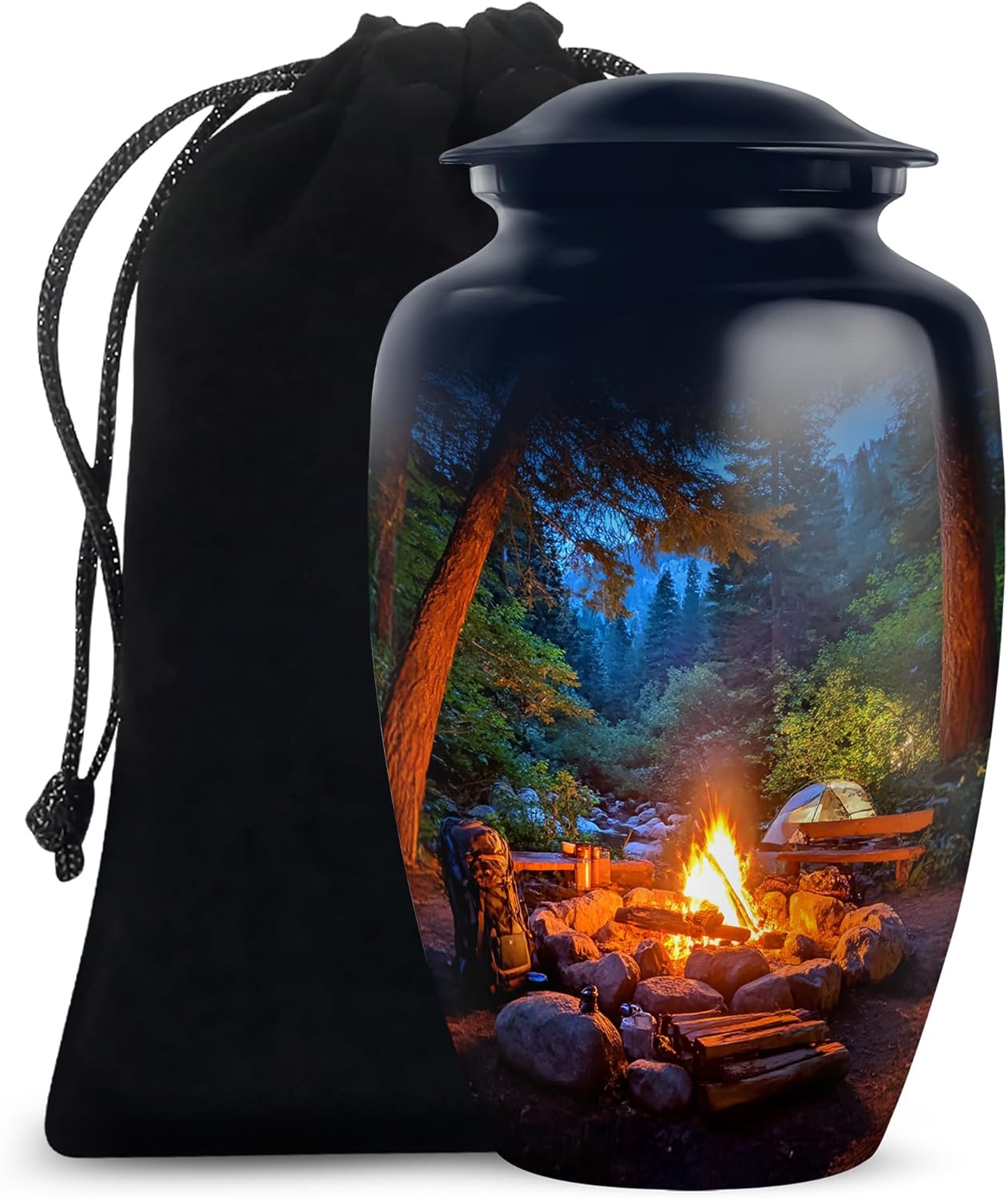 Campfire Urn for Ashes, Large Urns for Human Ash, Funeral & Burial Cremation for Adult, Decorative Gift for Father, 10 Inch