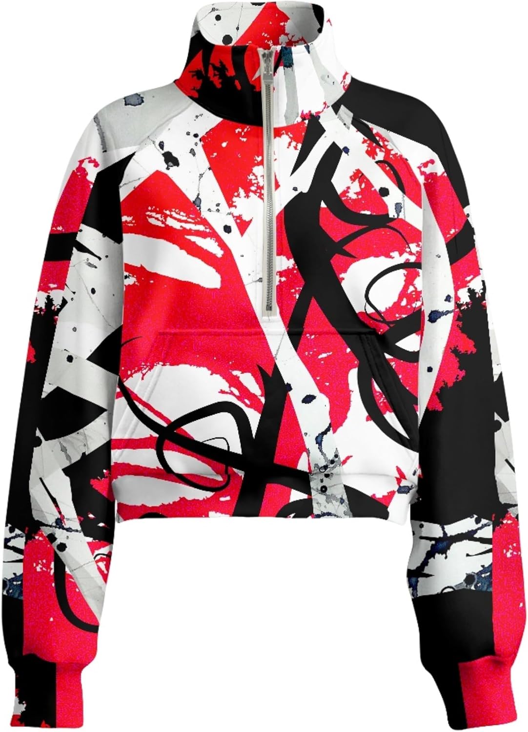 Womens Oversized Sweatshirts Quarter Zip Pullover Sweatshirt Cropped Hoodie Athletic Hiking Half Zip Hoodie Jacket