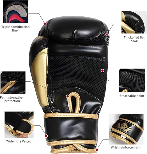 Miniatura 3 de Guantes de boxeo para niños, guantes de entrenamiento para saco de boxeo, MMA, UFC, Muay Thai, Karate, Kickboxing