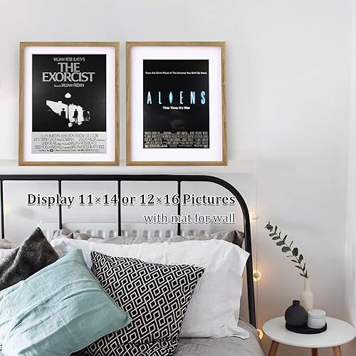 Miniatura 4 de Egofine Marco de póster de 16 x 20 pulgadas, marco de madera maciza con plexiglás mate para montaje en pared, marco de fotos colgante vertical u