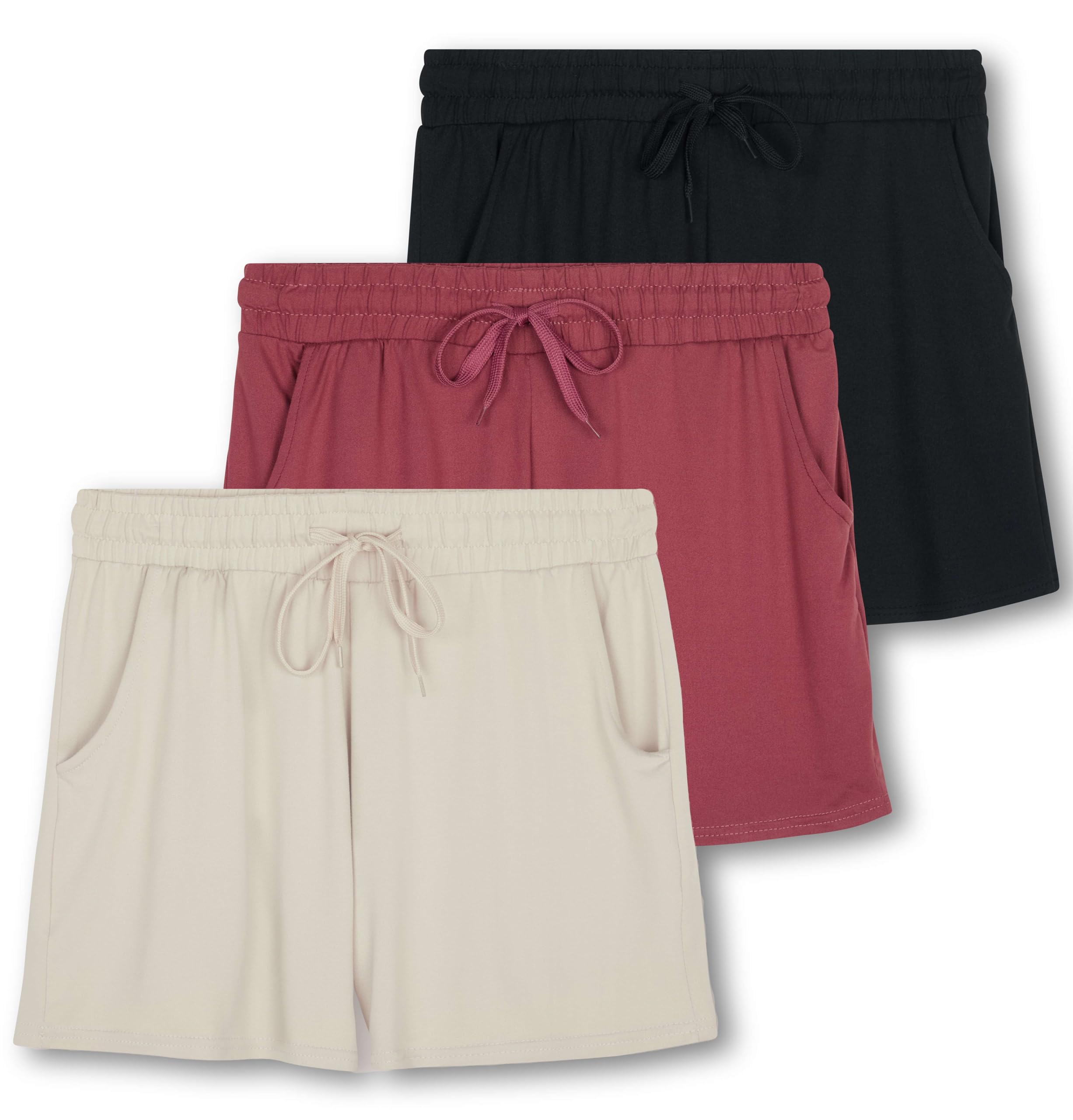 Real Essentials3 Pack: Womens Ultra-Soft Athletic Lounge Casual Sweat  Shorts with Pockets (Available in Plus Size)