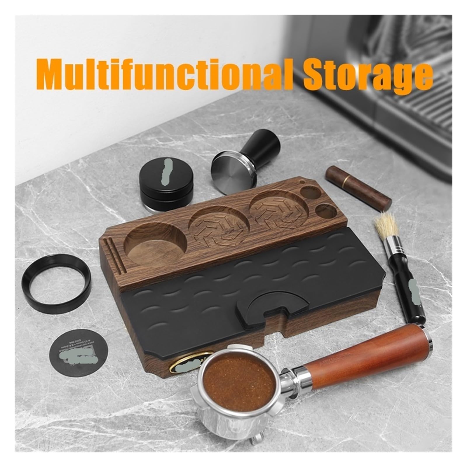 Estación De Compactación De Café, Compatible Con Delonghi, Compatible Con Breville, 51MM 54MM 58MM ABS Portafiltro Holder Espresso Barista Tool(White Station 1pcs)