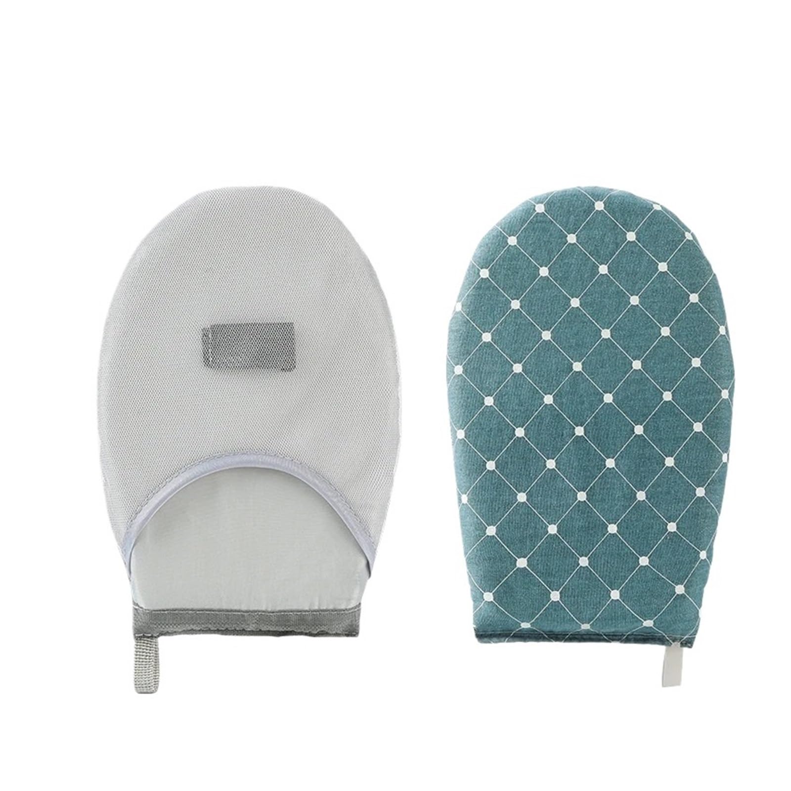 Steamer Ironing Glove 1Pc Fabric Handheld Ironing Board Small Home Gloves Anti Household Insulated Tray(Blue grid)