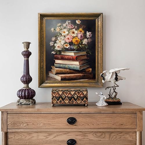 Miniatura 2 de Arte de Lienzo para Pared Moody Flower Books Póster Floral Vintage Impresión Arte de la Naturaleza Estético Flores Silvestres de Primavera Arte de