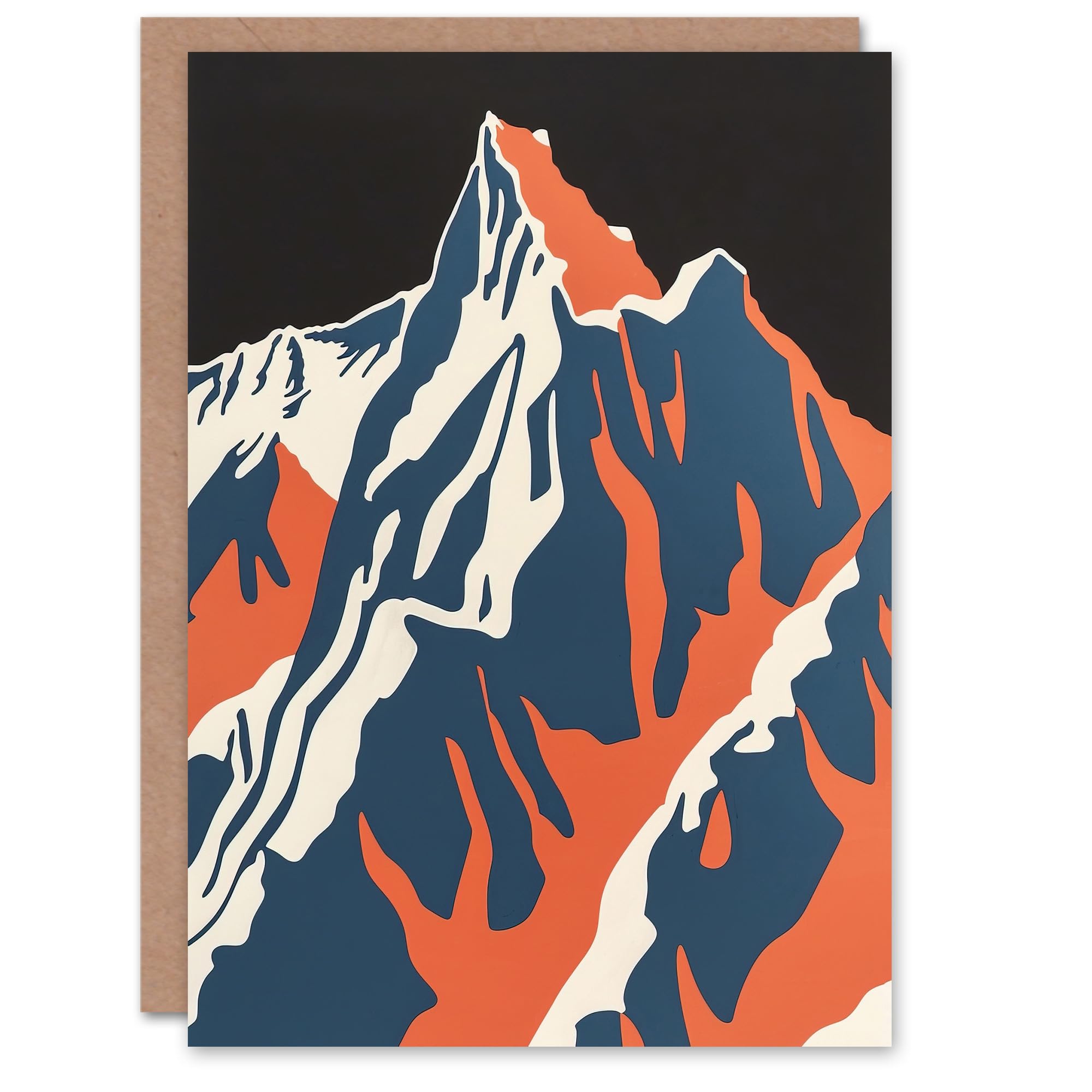 Artery8 - Birthday Card - Mountain Climbing Design - Orange