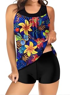 T Shirt - Bañador tankini de dos piezas para hombre de colores para mujer