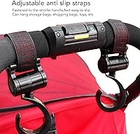Vista 4 de 4 ganchos para cochecito de bebé, ganchos multifuncionales para colgar bolsas de compras, mochila, clips de gancho universales giratorios de 360°