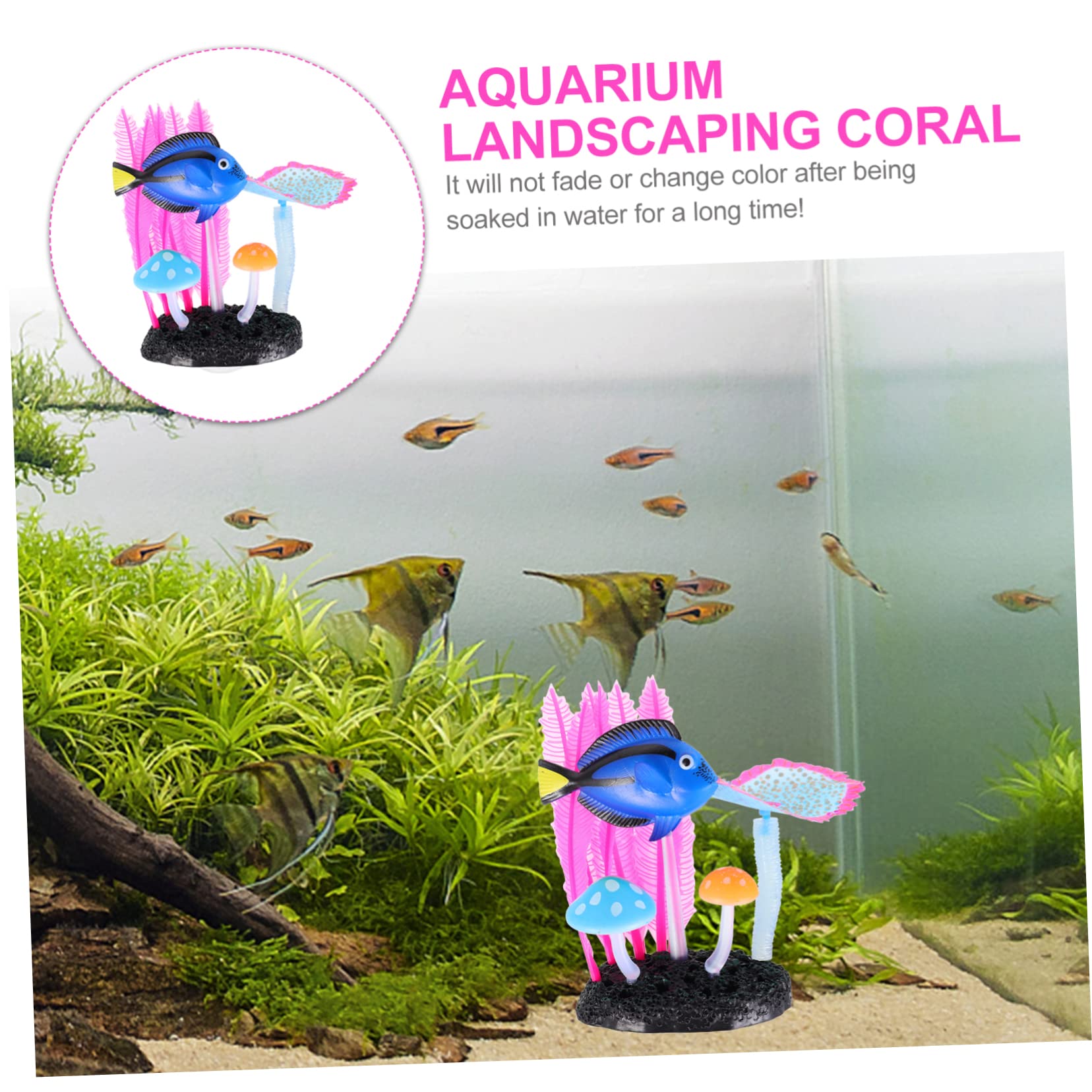 Mikikit Decorative Coral Ornament Wear Resistant Artificial Coral Sculpture for Fish Tank Supply Home Decor and Creative Desktop Display for Housewarming and Festivals