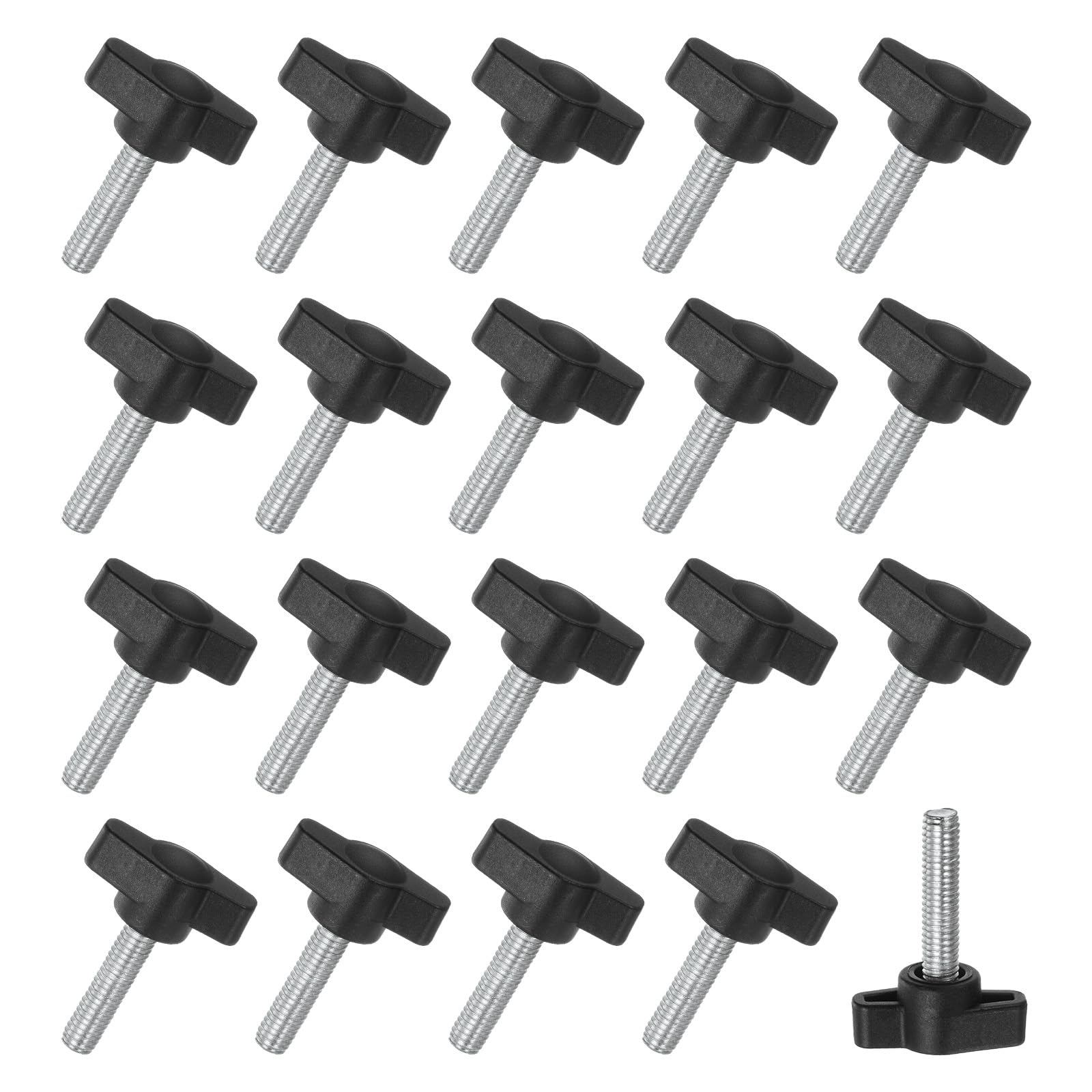 M METERXITY 20-Pack Thumb Screws, M6x25mm Tee Wing Knobs