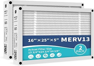 16x25x5 Filter Replacement MERV 13 Compatible with Lennox X6670 HCF16-11 for Honeywell FC100A1029, Furnace HVAC Foldable,2 Pack