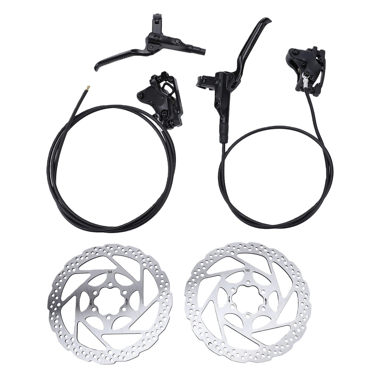 XUMIUZIY Kit Freno Idraulico a Disco per Mountain Bike, 4 Pistoni, Rotori