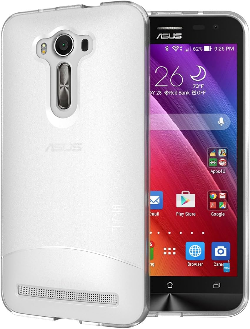 TUDIA Full-Matte Arch TPU Bumper Protective Case for Asus ZenFone 2 Laser 5.5 Inch (ZE550KL) [Not for ZE601KL 6.0 Inch] (Frosted Clear)