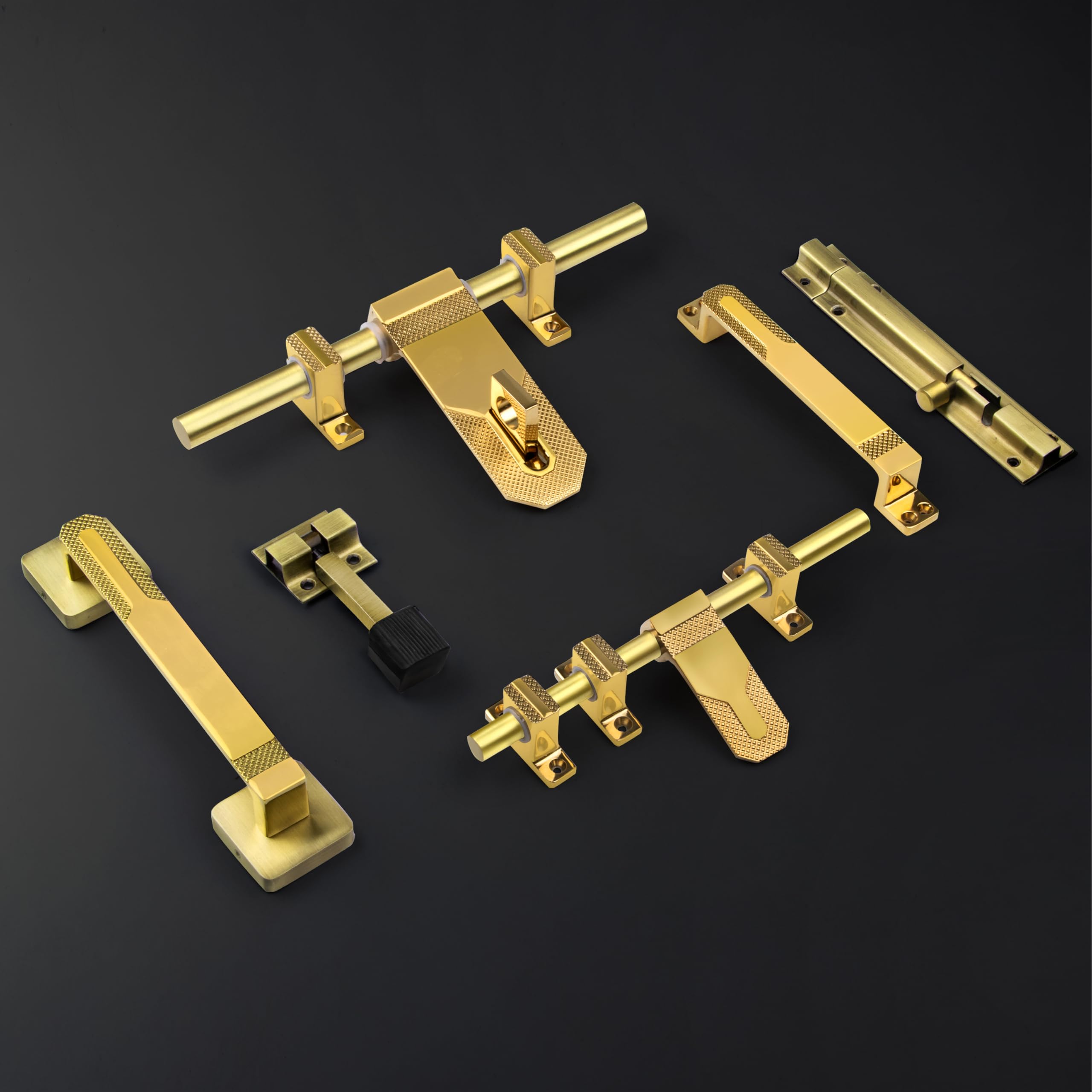 Plantex Stainless Steel Door Kit for Single Door/Door Accessories (10-inch Al-Drop,8-inch Latch,2 Handles of 8 and 7 Inch,7-inch Tower Bolt and 4-inch Door Stopper- (PVD Gold)-image-43