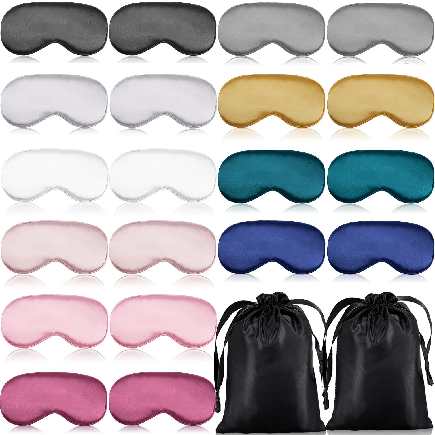Antifaz de seda para dormir, 20 unidades (multicolor)