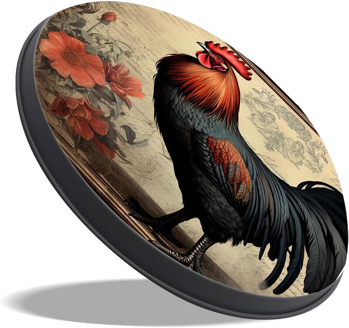 Vintage Rooster Beautiful Set of 4 Stove Burner Covers - Premium Round Electric Stove Range Protectors,8 IN & 10 IN