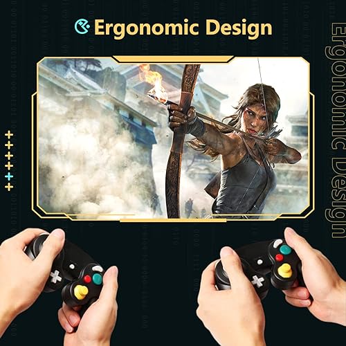 Miniatura 4 de Zeion Paquete de 4 controladores Gamecube con 4 cables de extensión y adaptador USB de 4 puertos para consola Switch PC Wii U negro morado plateado