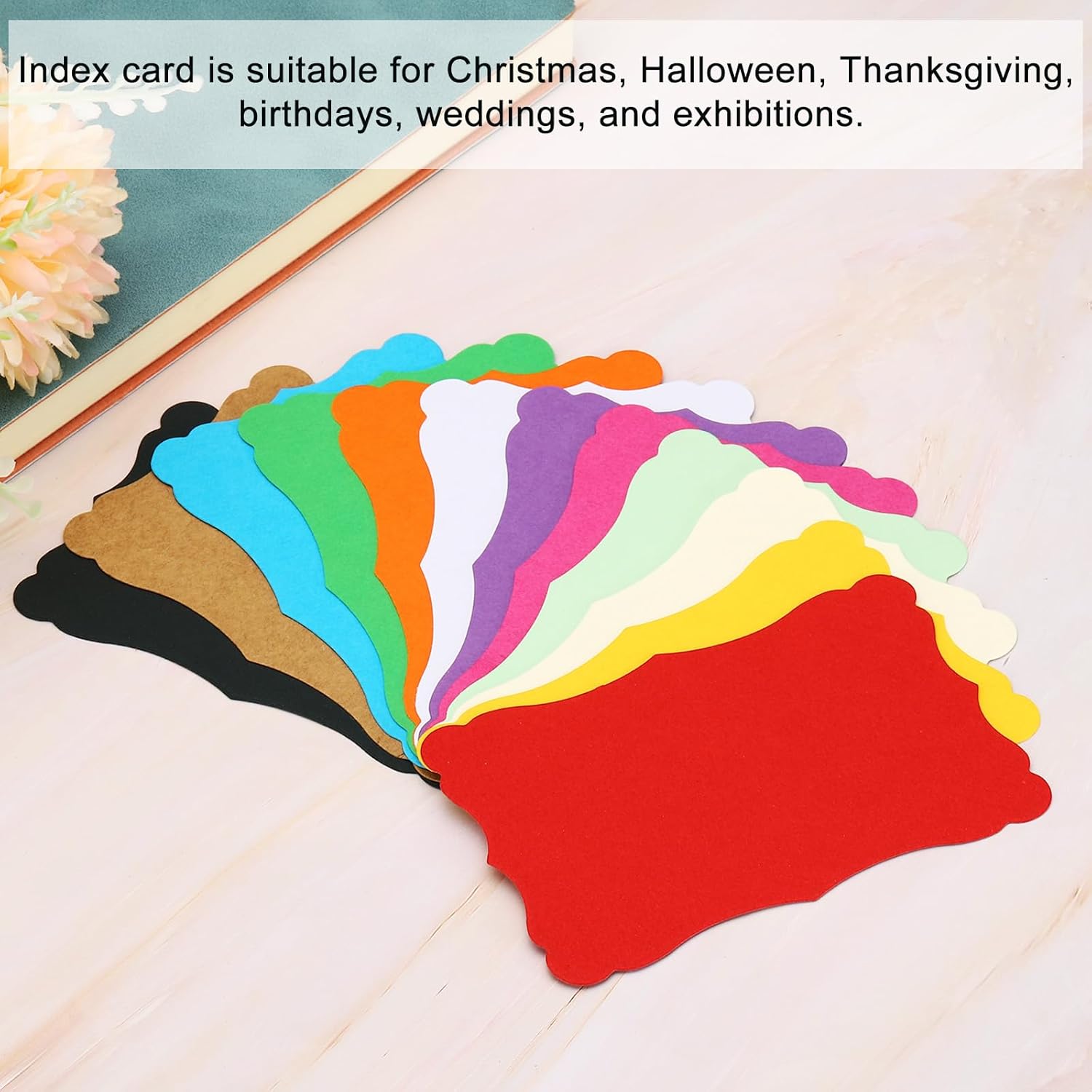 PATIKIL 3.7"x2.4" Colorful Mini Envelopes with White Blank Paper Business Cards, 300 Pack Small Index Flash Cards Words Message Note Card Mini Paper Tags Lace