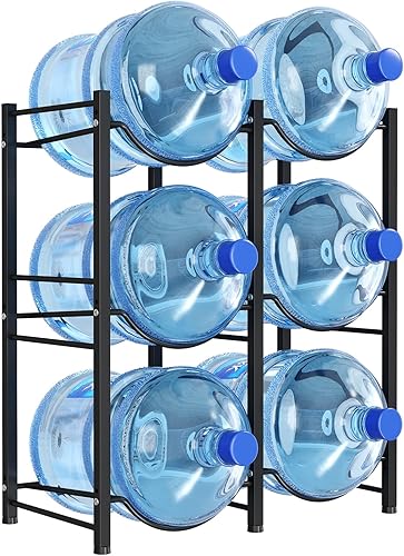 Miniatura 10 de Lifewit Soporte para jarra de agua de 5 galones, soporte para botella de agua de 3 niveles, dispensador de agua resistente con 3 ranuras para jarras