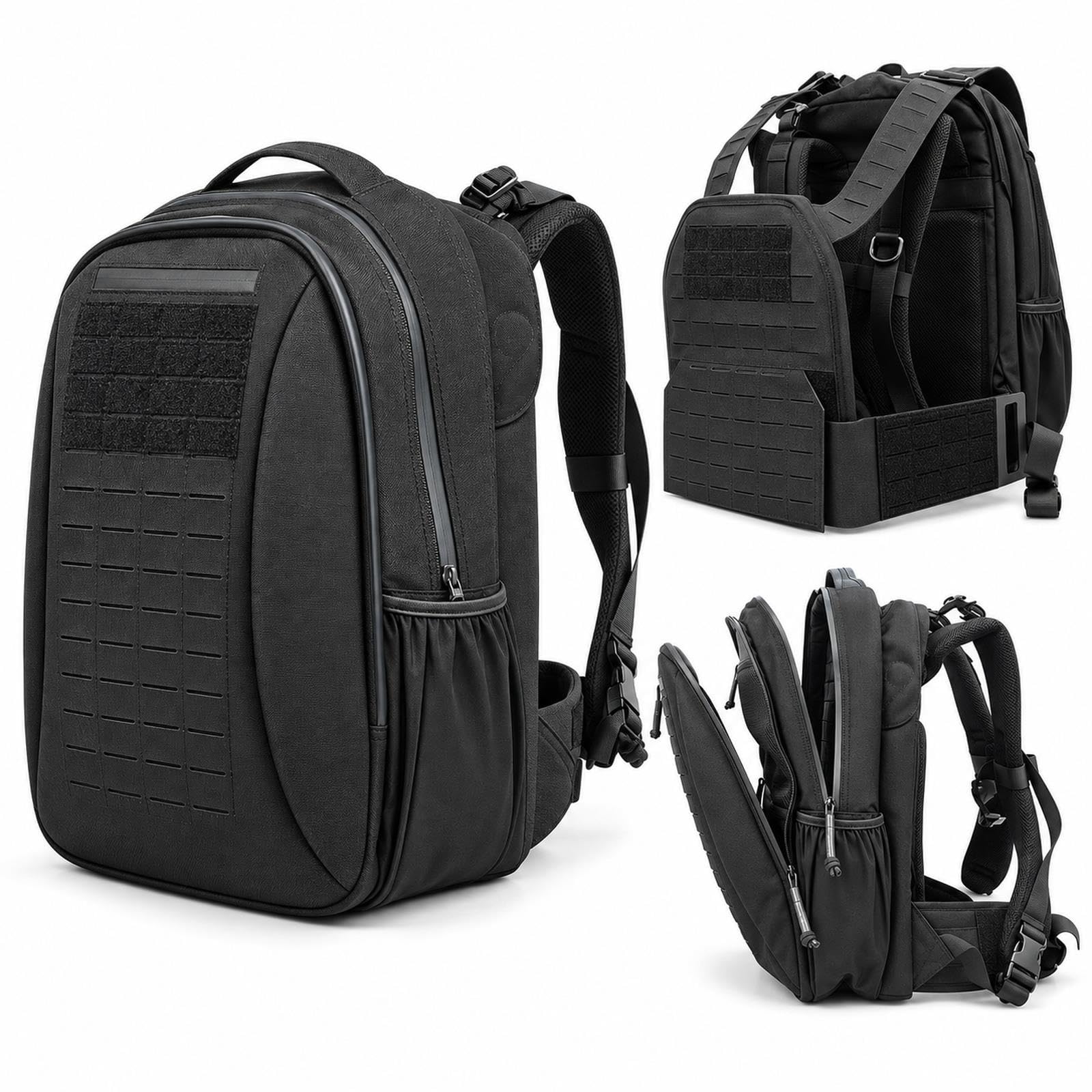 Sac à Dos Convertible 2-en-1 avec Gilet Molle et Rangement 15L
