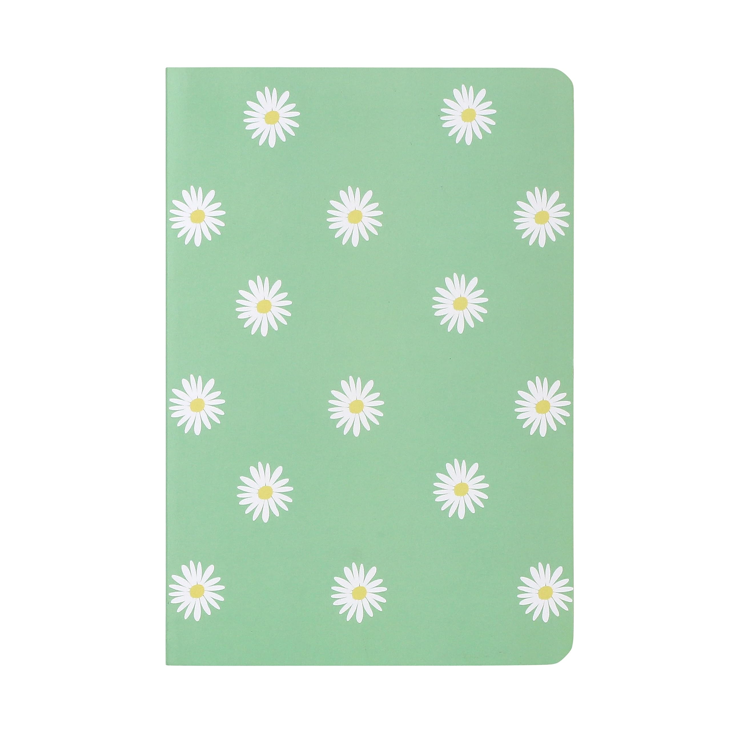 Cute Notebook Dot Grid : 120GSM, 160 Pages, A5 Size, Soft Cover, Natural Shade Paper, Journal Diary (Daisies)