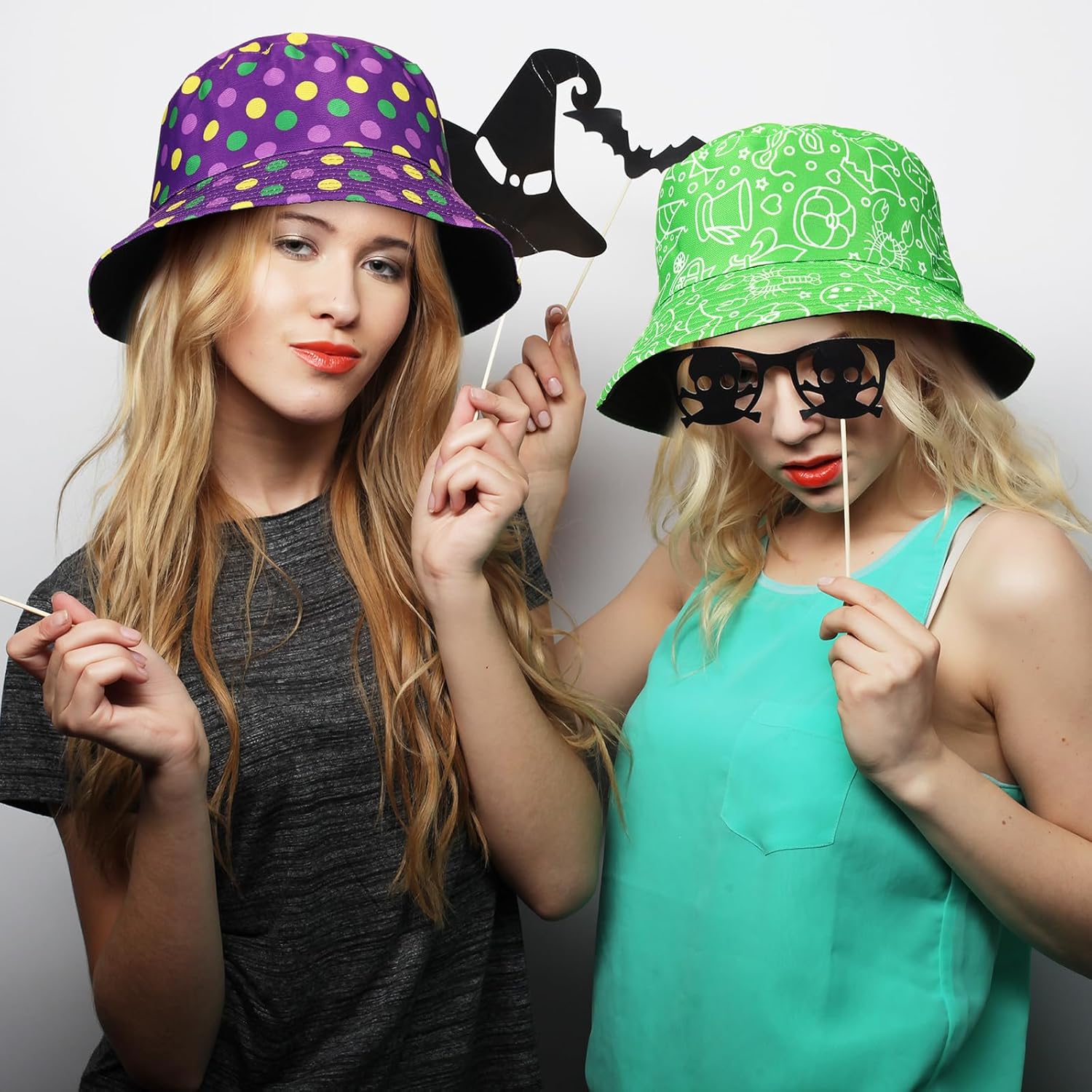 Blosssound 4 Pcs Mardi Gras Hats for Men Women Funny Fishing Mardi Gras Beach Cute Fisherman Cap Holiday Outdoor - Image 5