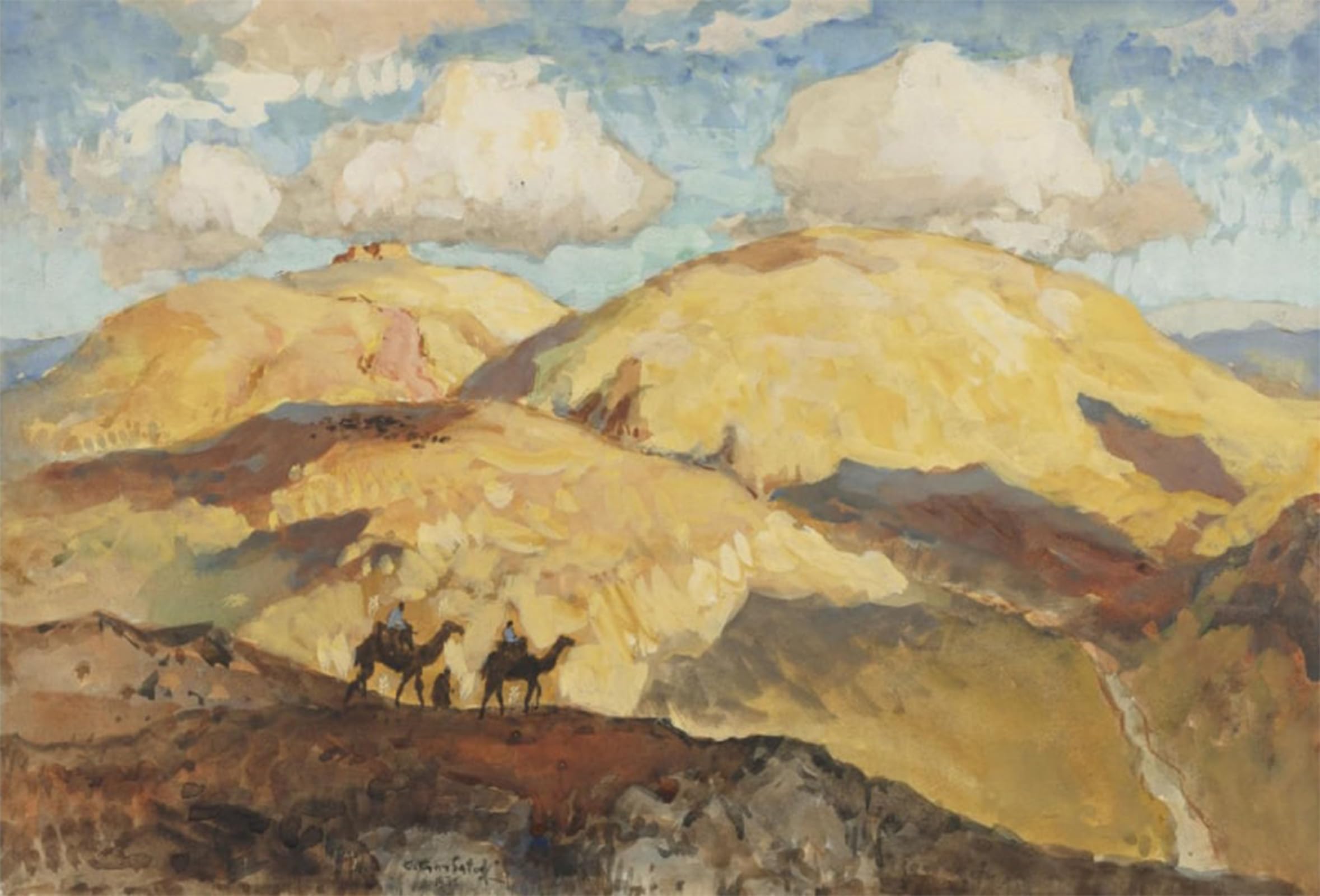 Posteriik No Frame Vintage Art Print Images Pictures Print Walk On Camels Konstantin Ivanovich Gorbatov Modern Colour Posters For Office Home Decor 60X90cm