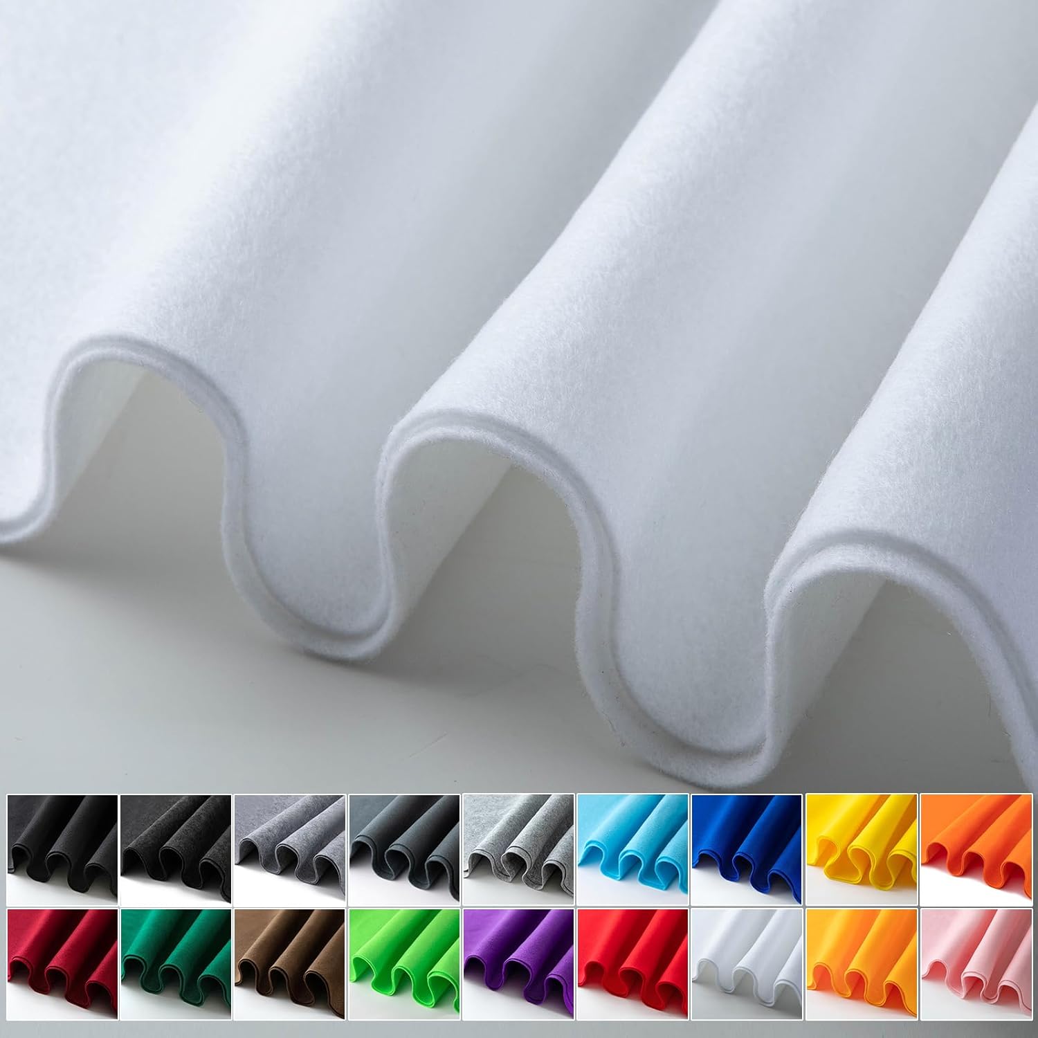 Amazon.com: HaoFeijh White Felt Fabric 36 * 36 Inch Wide 1.6mm,Fabric ...