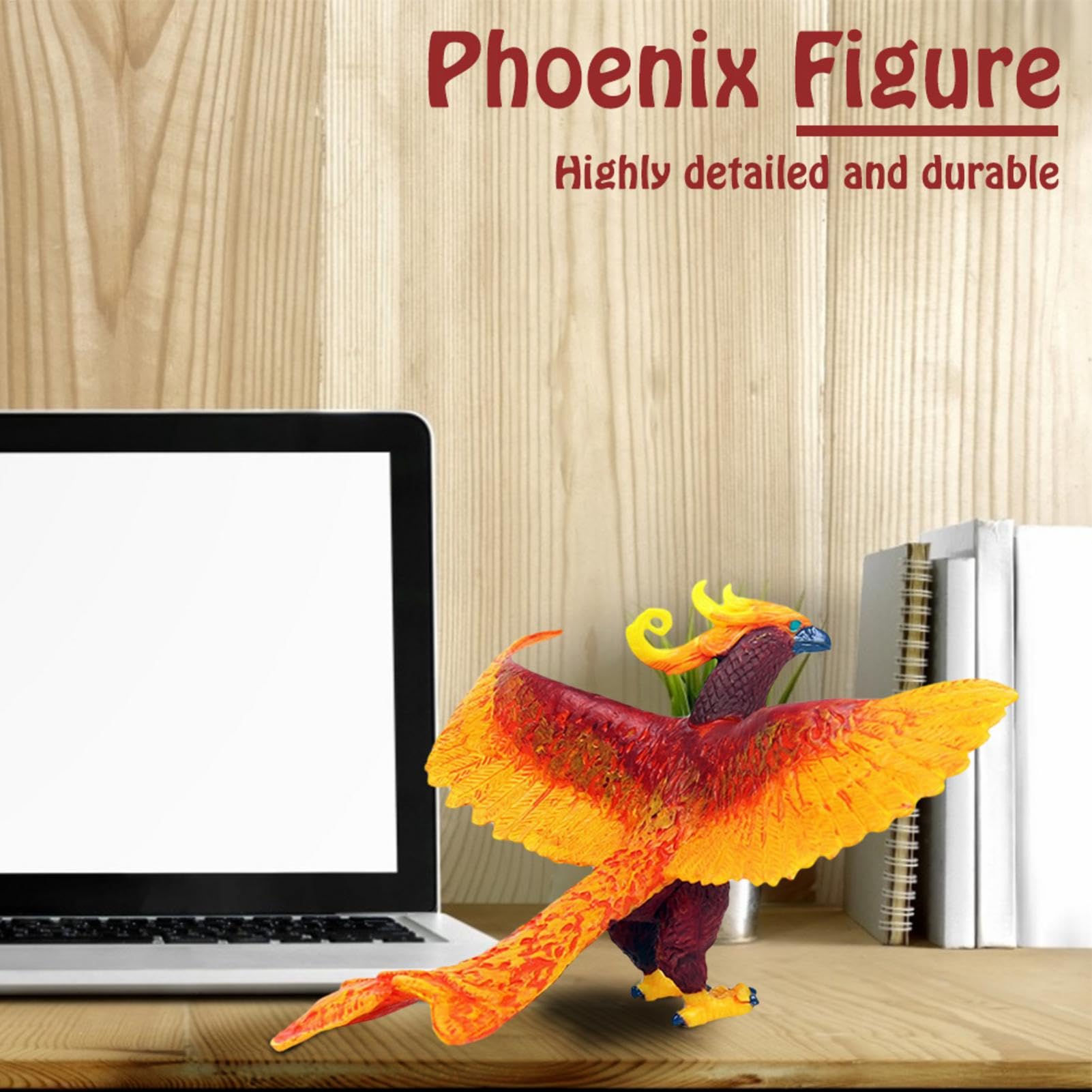 Figurine Phénix En Résine - Mythique Oiseau De Feu - Statue Peinte à La Main, 12 Cm - Déco Intérieure élégante