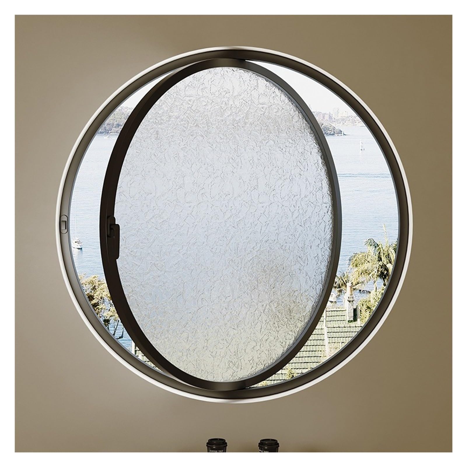 Rotating Glass Disc Window 360° Rotating Pivot Casement Window Round Window With Aluminum Frame ...