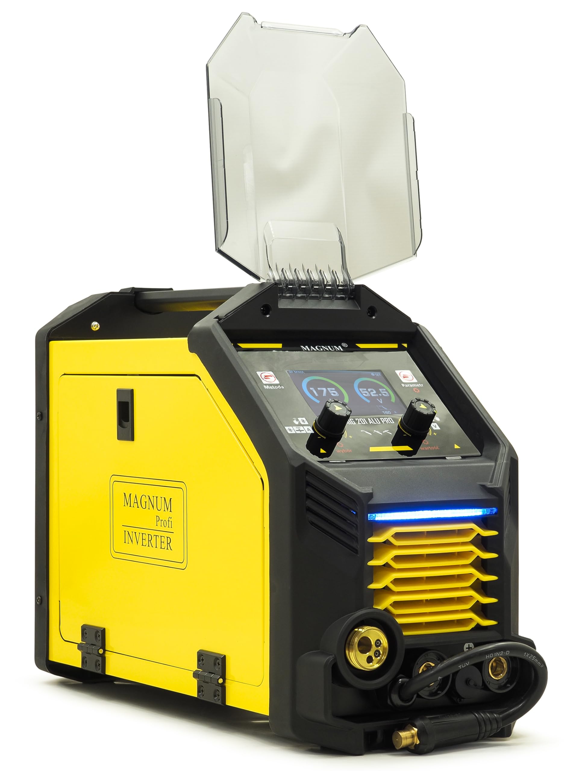 MAGNUM MIG MAG - Saldatrice combinata in alluminio, 230 V, Puls Synergic Inverter 200 A, senza gas, multiprocesso, saldatrice a gas protettivo, MIG 201 ALU PRO Bestschweissen.de