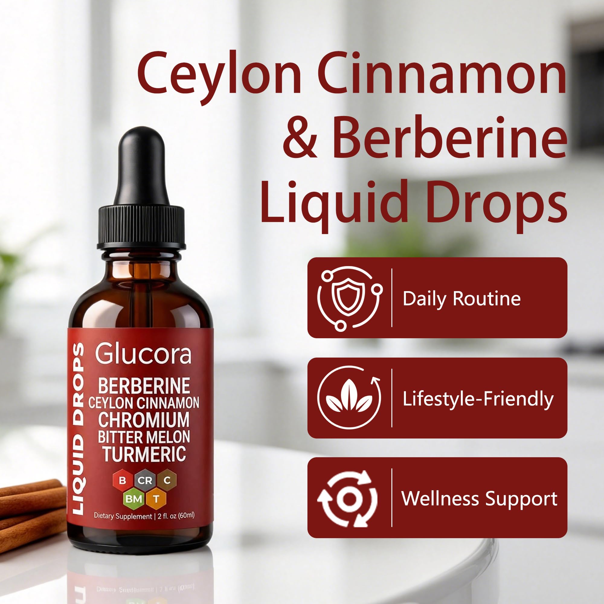 Glucora Berberina Liquida Drops, Glucora Berberine Gotas — Amazon image 2