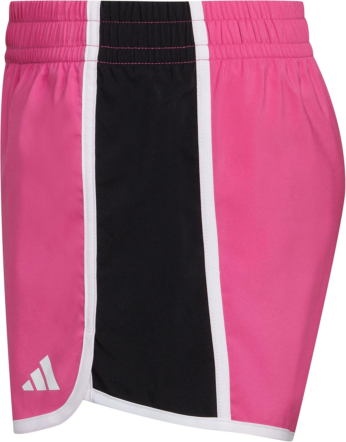 adidas Girls Elastic Waistband Color Block Woven Pacer Shorts - Image 7