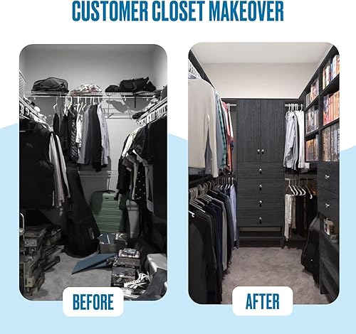 Miniatura 14 de Modular Closets Vista Collection - Unidad organizadora de armario integrada de madera con torre corta (blanco, 25.5 pulgadas de ancho)