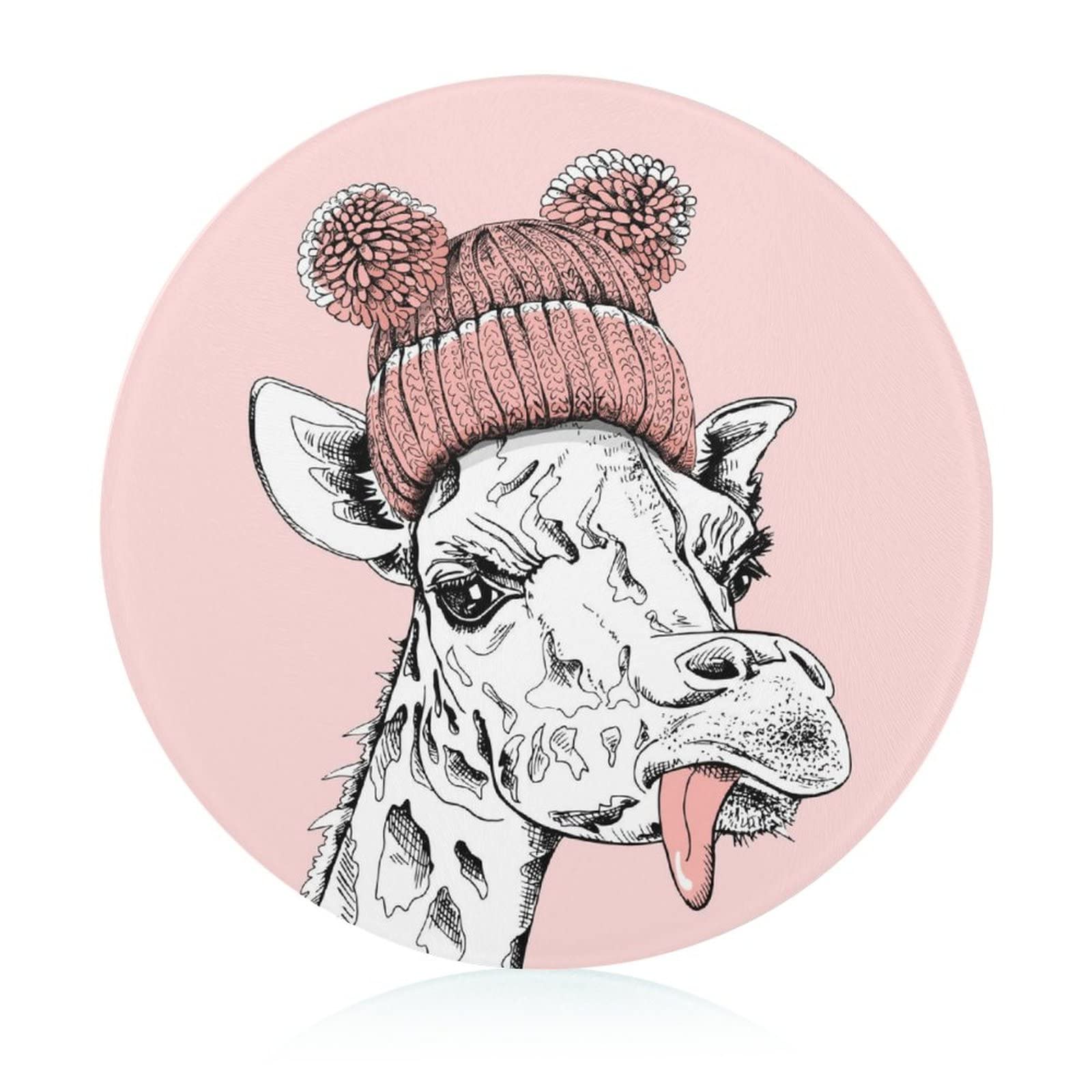 Planche à découper en verre trempé antidérapant girafe 20 cm pour plaque de cuisine