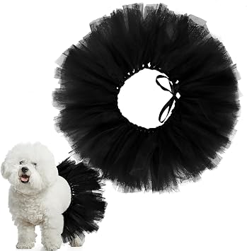 Dog Tutu Tulle Tutu for Dogs Small Large Medium Puppy Dress Ballerina Costume Skirt for Holiday Puppy Cats Bunny Pet Outfit Birthday Wedding Party Photo Prop SuppliesBlack