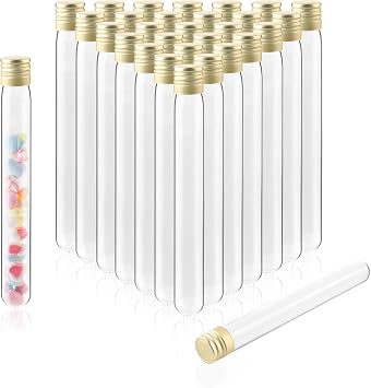ULAB Scientific 50pcs 25ml Glass Test Tubes with Aluminum Screw Caps, Borosilicate Glass, Dia.18x145mm, Thickness 0.8-1.0mm, UTT1025