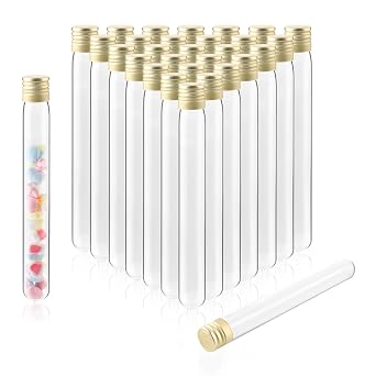 ULAB Scientific 50pcs 25ml Glass Test Tubes with Aluminum Screw Caps, Borosilicate Glass, Dia.18x145mm, Thickness 0.8-1.0mm, UTT1025