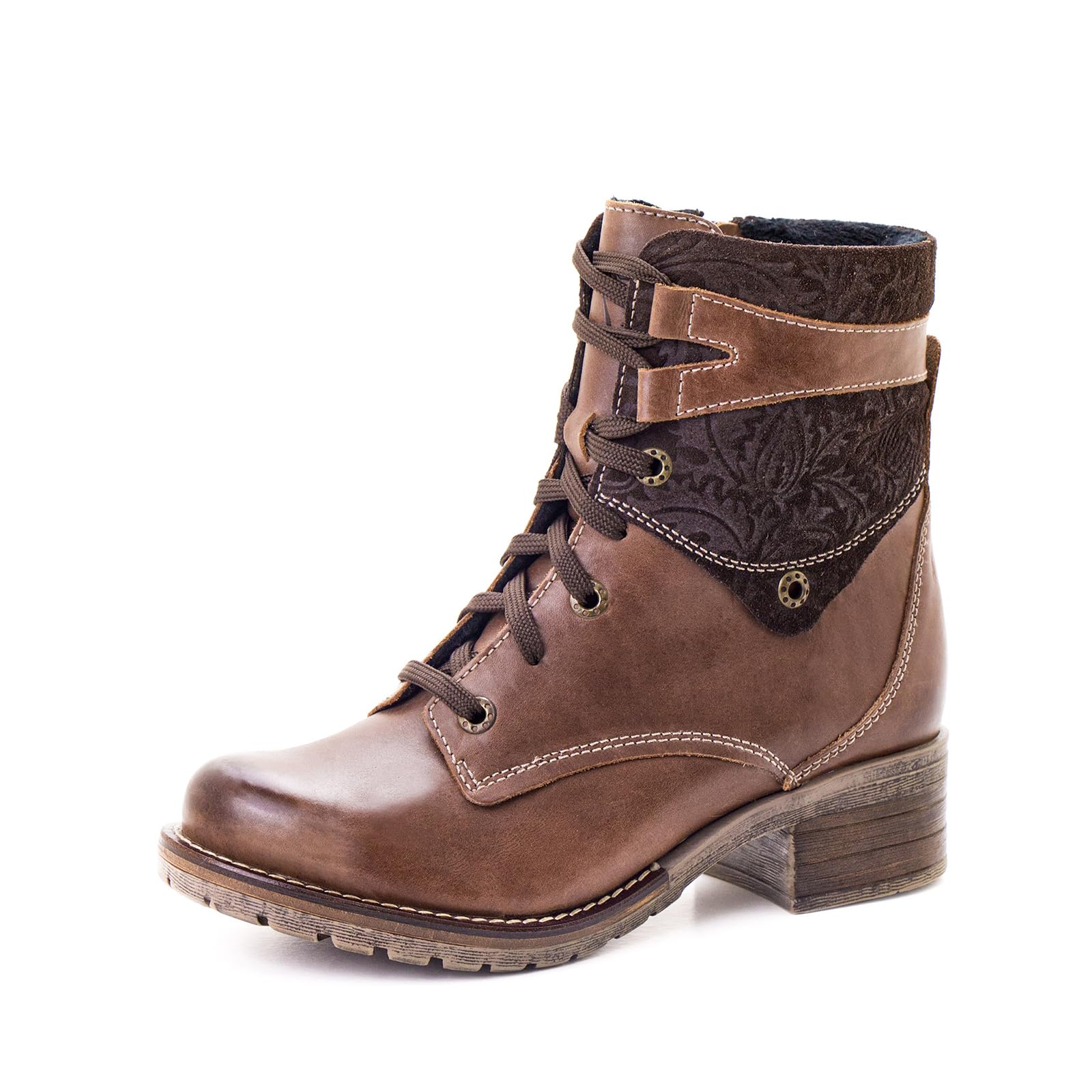 Dromedaris Women's Kara Combat Lace-up Comfort Boot
