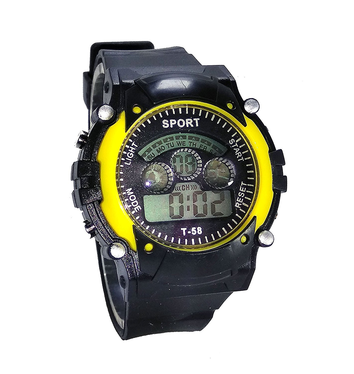 pass pass Digital Sports Black Unisex Watch 7 Lights for Boys and Girls(Age 7 To15 Years) (B077ZHL8QT) Amazon Price History, Amazon Price Tracker