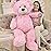 MorisMos Giant Teddy Bear Stuffed Animal 4 Ft,51\'\' Big Pink Teddy Bear for Girlfriend Boyfriend Wife Mom Fiance Valentine\'s Gift,Large Stuffed Bear Plush for Christmas Birthday Baby Shower,Pink