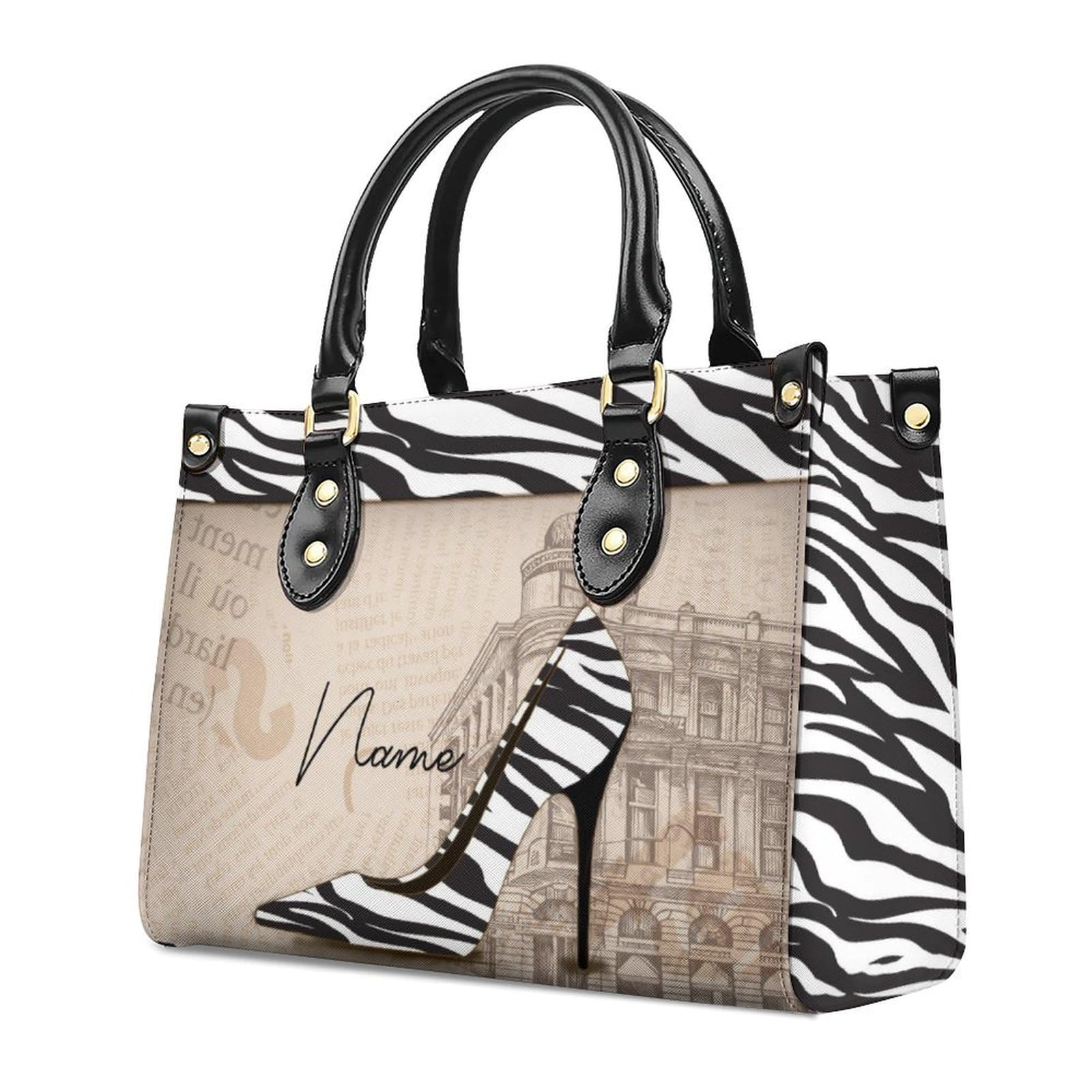 Personalized Leather Handbags for Women - Fashion Casual Shoulder Tote Bag - Gifts for Women Mom Grandma