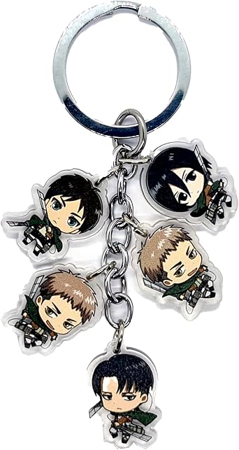 Attack On Anime Titan Acrylic Keychain, Cute Anime Keychains Acrylic Keychains Double-Sided Pattern Cute/Small Phone Keyring Accessory Attack Titan Keyring
