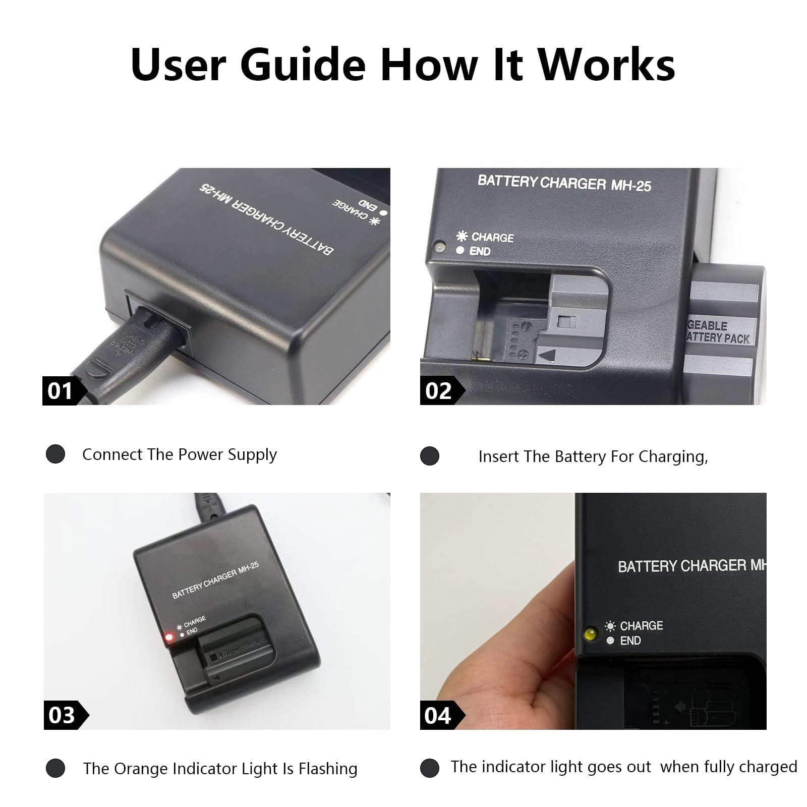 Chargeur MH-25/25a Batterie Nikon EN-EL15 Compatible D500 D750 D810 Z6 Z7 - Charge Rapide Sécurisée