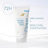 Vista 3 de Dove Desodorante para todo el cuerpo sin aluminio, crema de equilibrio de pH desodorante sin perfume para control de olores de 72 horas, 2.5 onzas