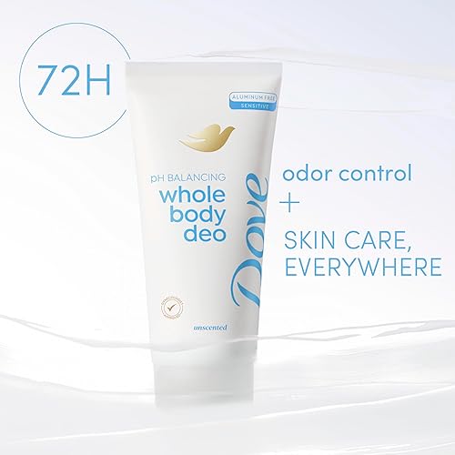 Miniatura 3 de Dove Desodorante en crema invisible sin aluminio para todo el cuerpo, sin perfume, para control de olores, 2.5 onzas