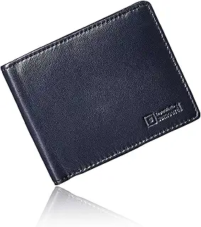 [￠Ｌｅ ｐｏｒｔｅｆｅｕｉｌｌｅ ｄｕ＼ｓａｍｏｕｒａｌ] 【超軽量 『僅か37g 厚さ1cm』】メンズ ２つ折り ミニ 財布ラム革 薄型 カード 8枚収納可 小銭入れ 無し プレゼント 用 ギフト箱入り Safari 掲載商品 (Navy ネイビー)